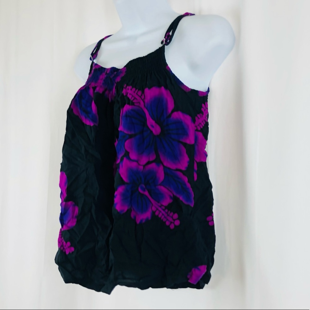 Aloha Hut Hawaii spaghetti strap floral cami S